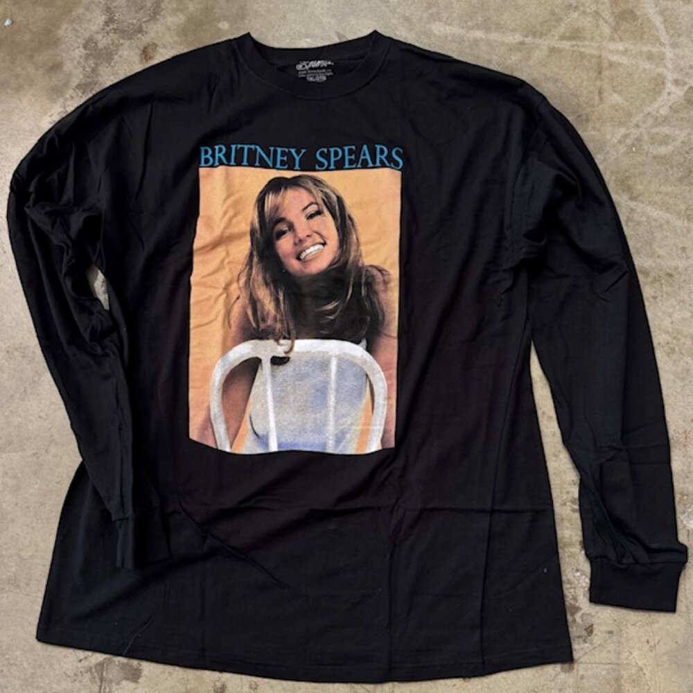 Britney Spears long sleeve shirt black crew neck
